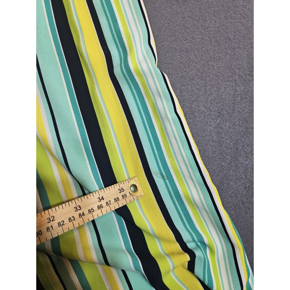 Tacera Jumpsuit Womens Medium Colorful Striped Wide Leg Faux Wrap - Picture 2 of 8